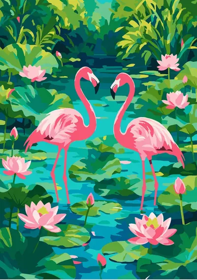 Flamingos — finished picture