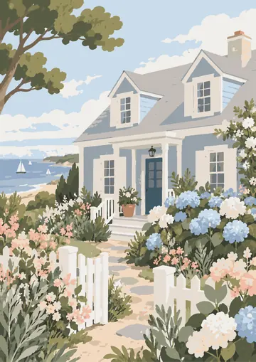 Blue Cottage by the Sea — finished page