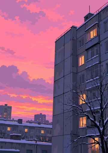 Pink Winter Sky — finished page