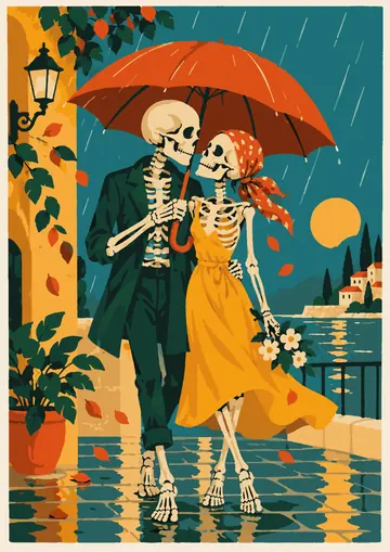 Sharing An Umbrella — finished page