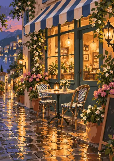 Terrace After Rain — finished picture