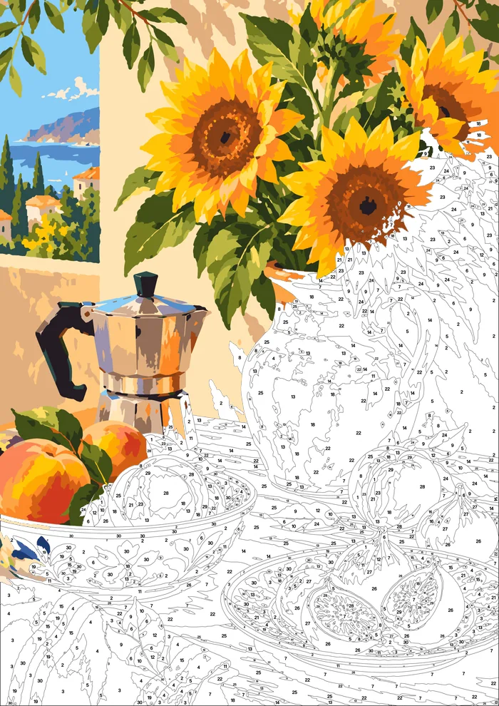 Mediterranean Still Life, half painted